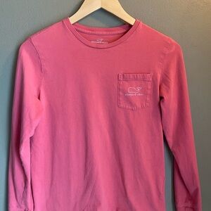 Vineyard Vines Pink Long Sleeve Tee Soft Cotton Crew, Boys L